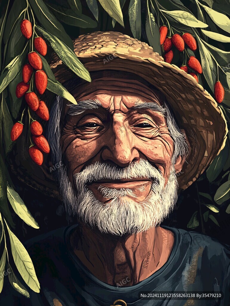 枸杞林插画