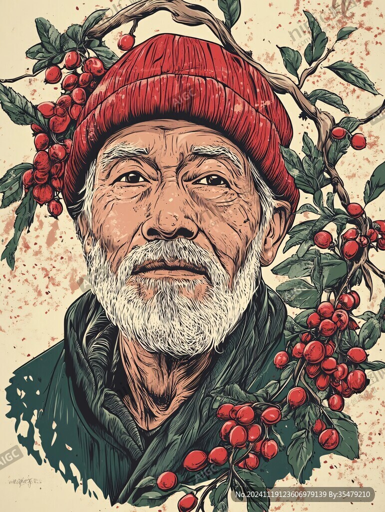 枸杞林插画