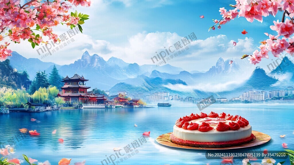 山水画合成图