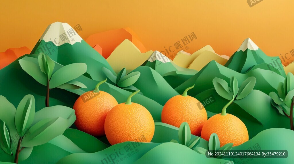 赣南脐橙包装插画