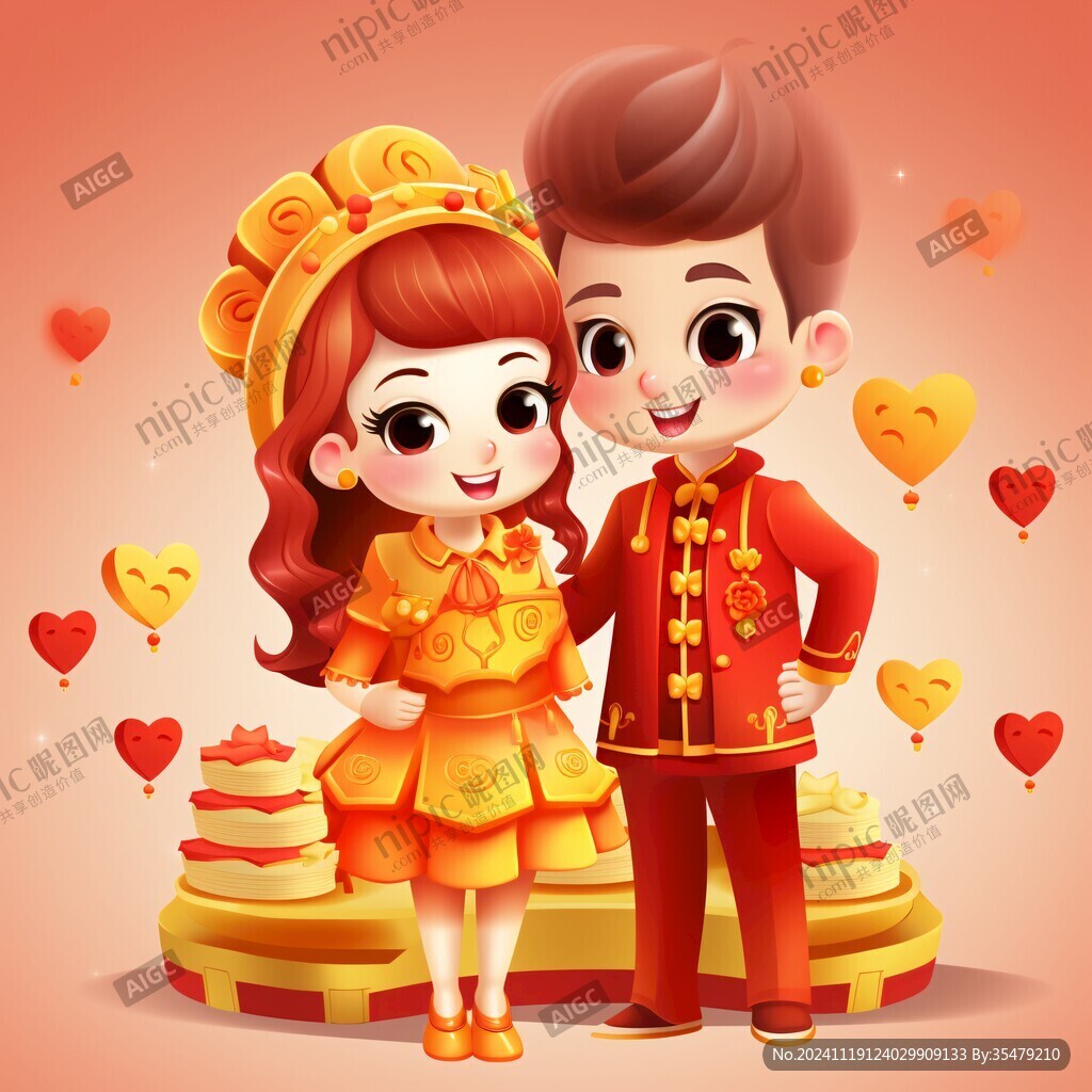 q版结婚喜庆