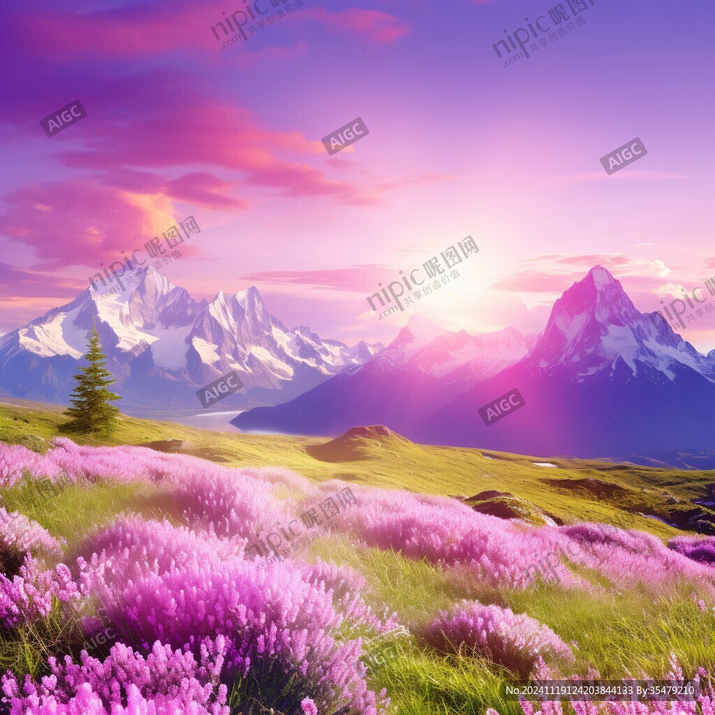 唯美梦幻花田场景
