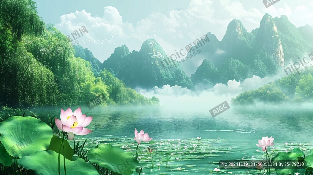 山水画合成图