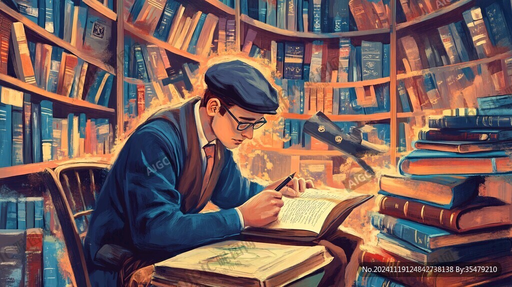 阅读插画插图