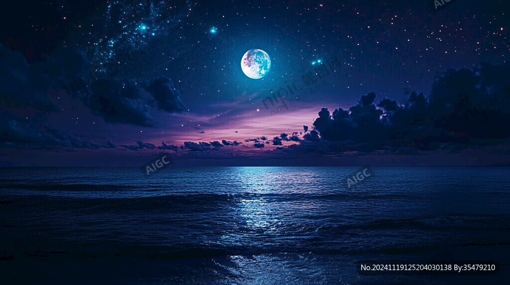 蓝月夜梦幻唯美奇幻