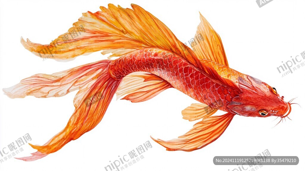 卡通写实红鲤鱼