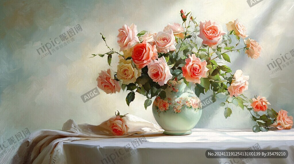油画静物花卉