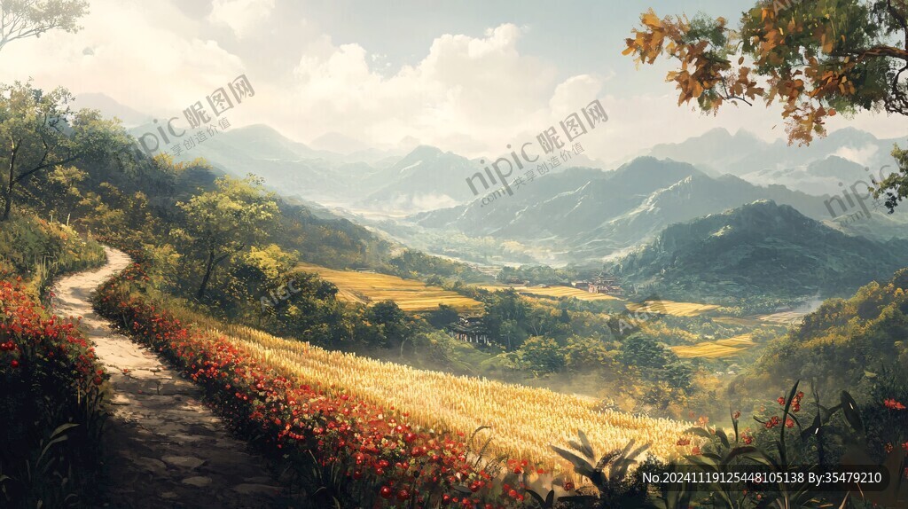 唯美花田场景