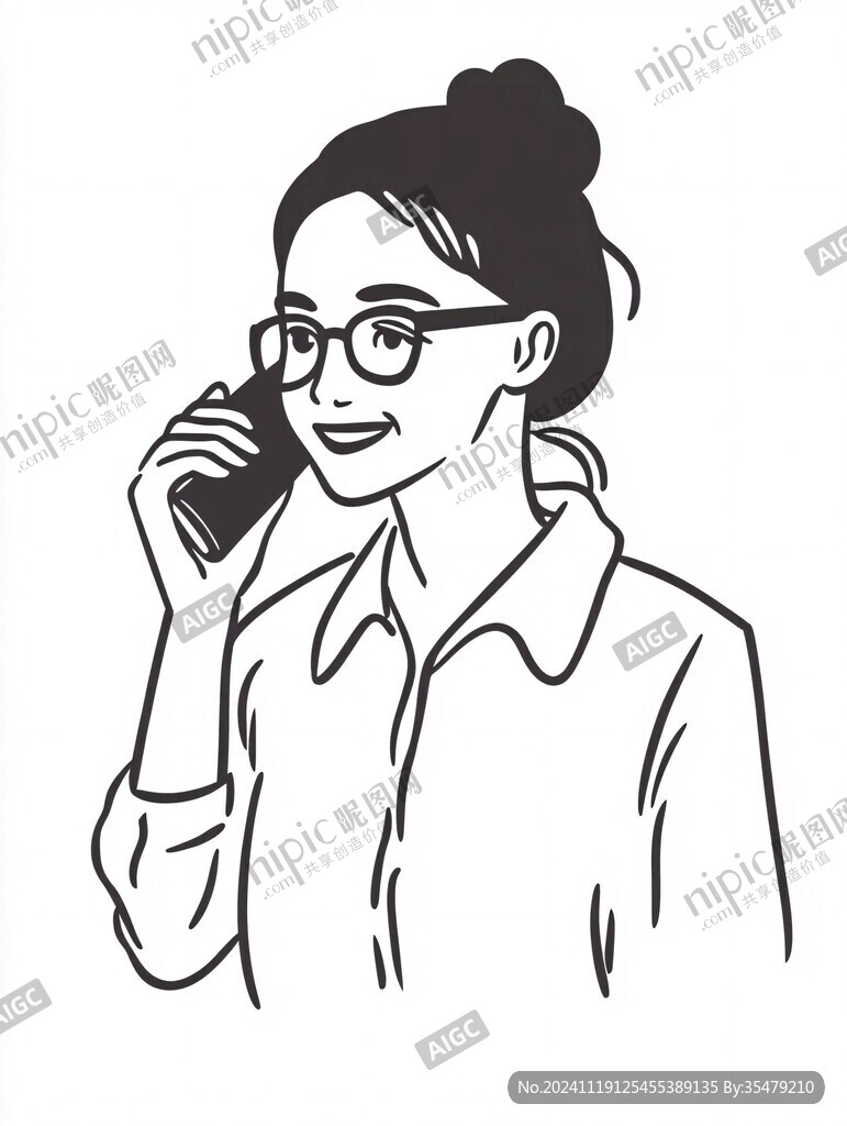 打电话的女孩儿