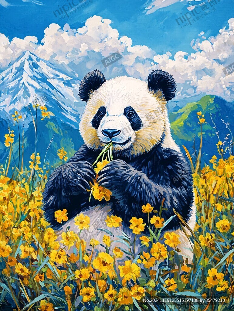 大熊猫油画
