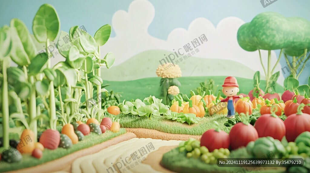 收割蔬菜劳动场景