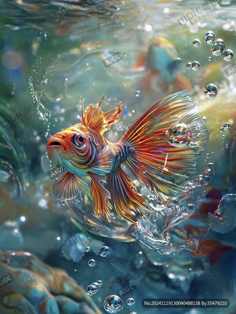 立体画素材金鱼立体画