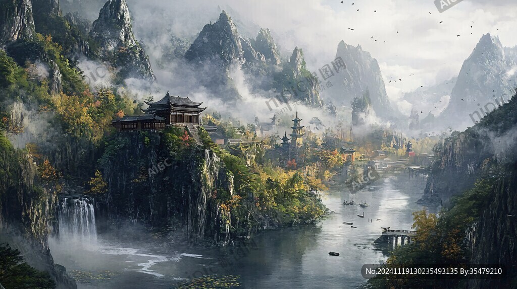 古风山水场景