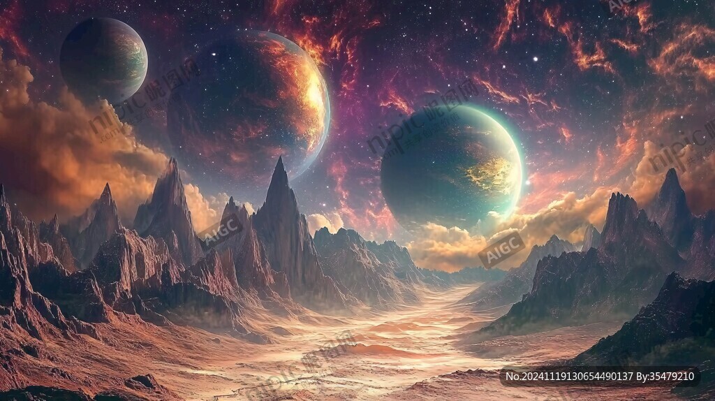 外星球幻想场景插画