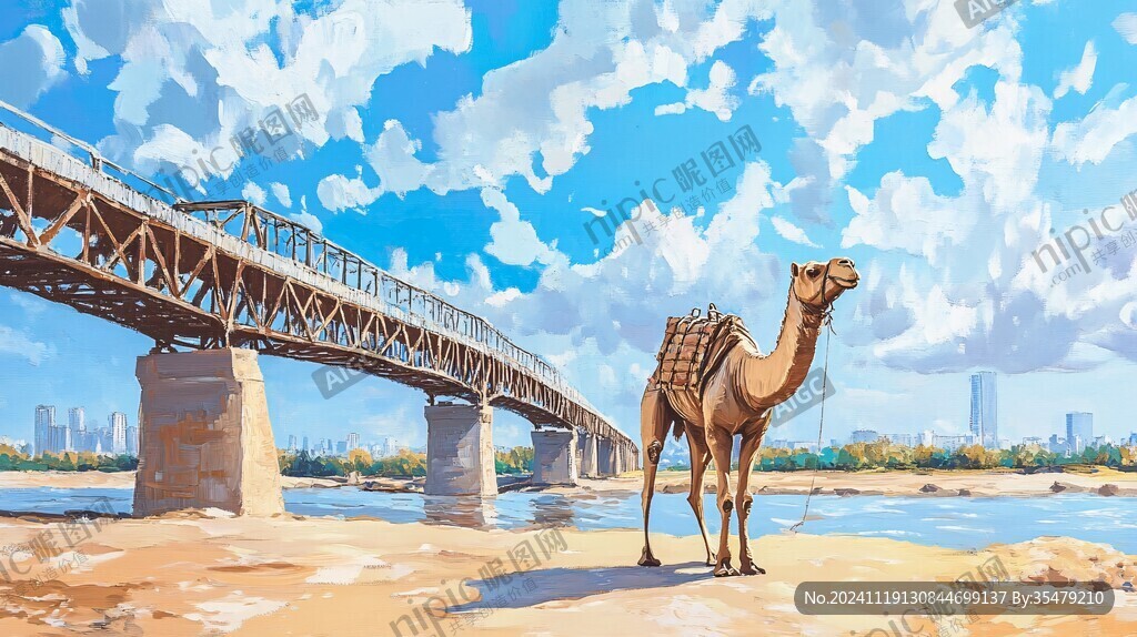 龙街大桥插画