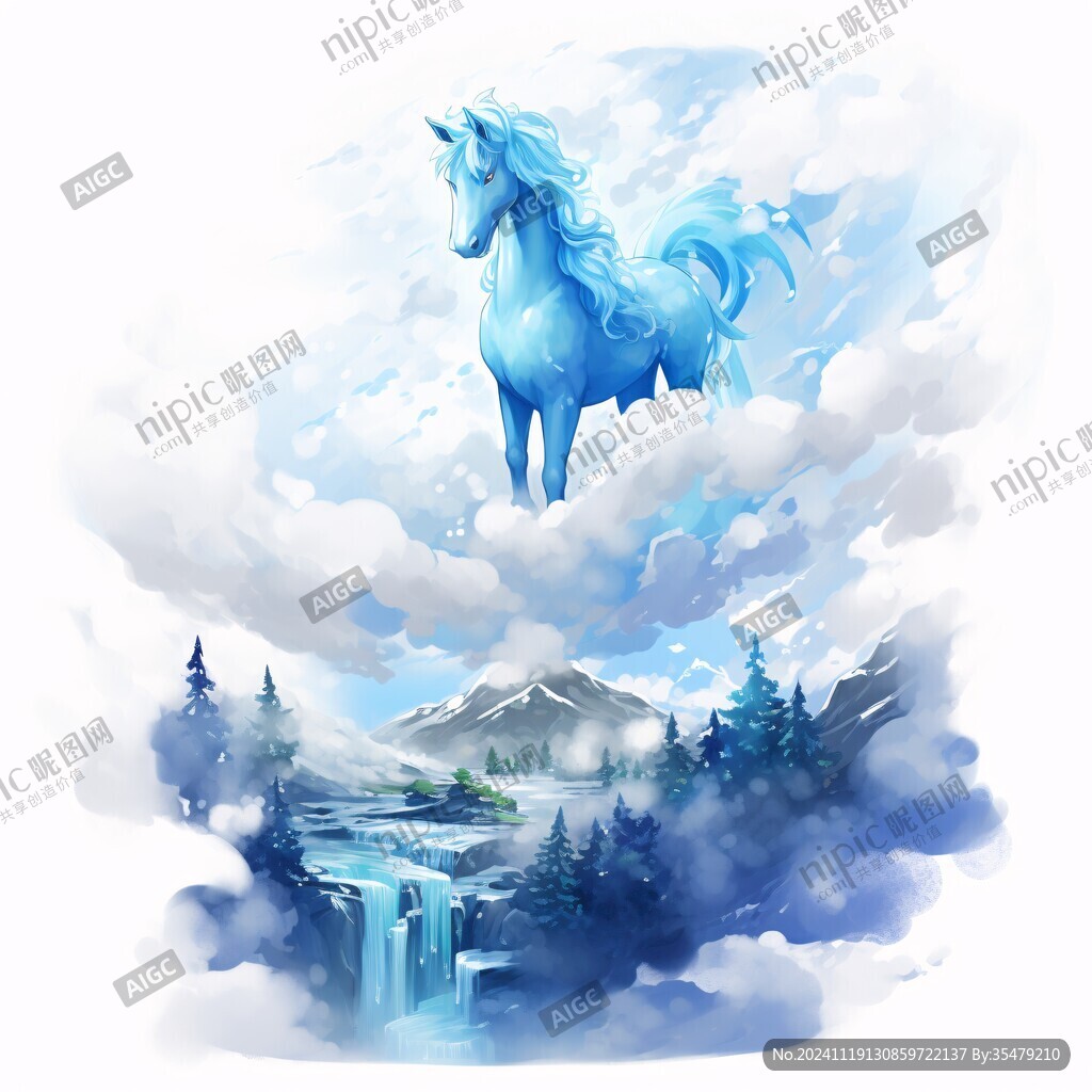 梦幻独角兽插画