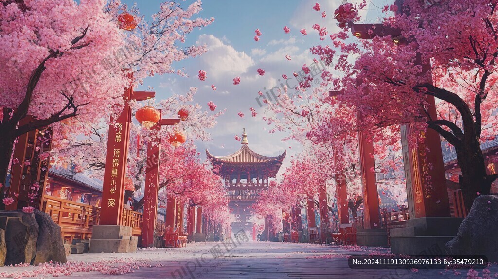 古风场景春暖花开