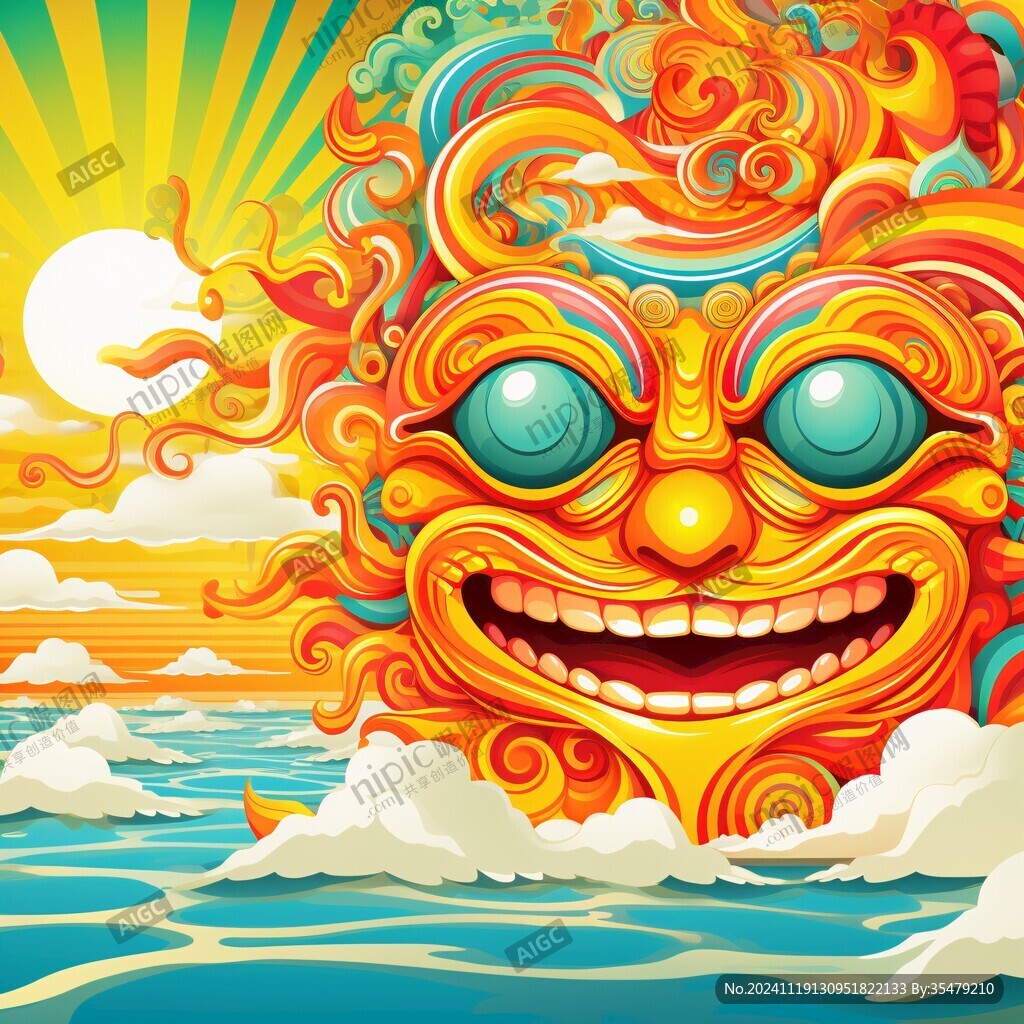 醒狮潮流插画