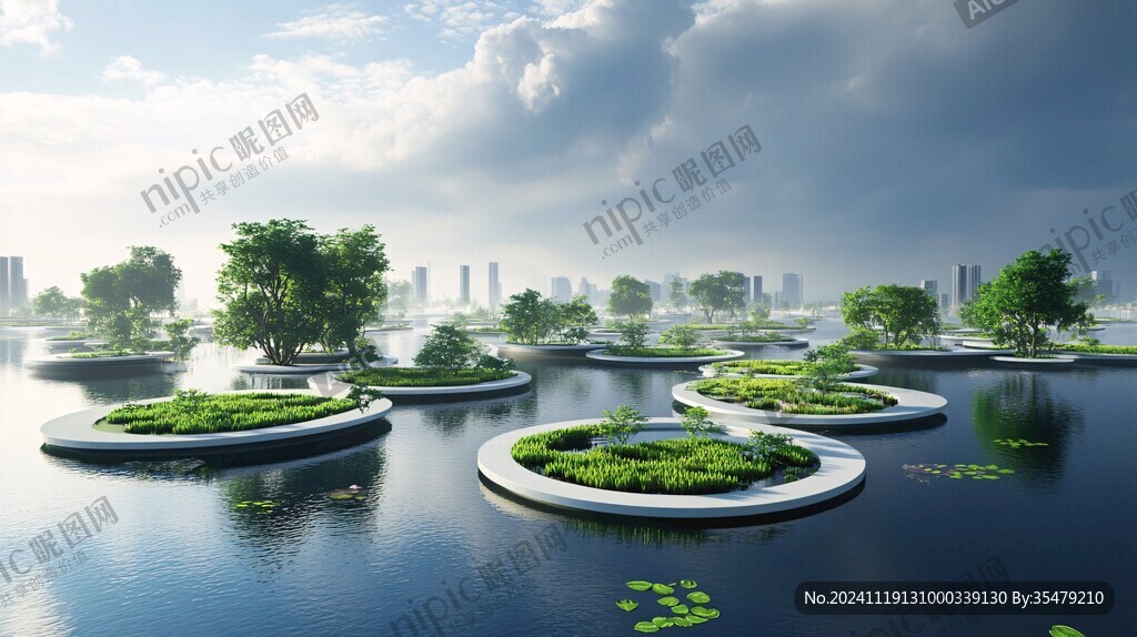 魅力雄安市悬浮岛设计