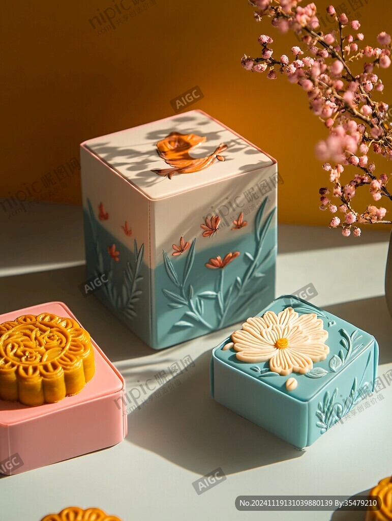 月饼礼盒花卉