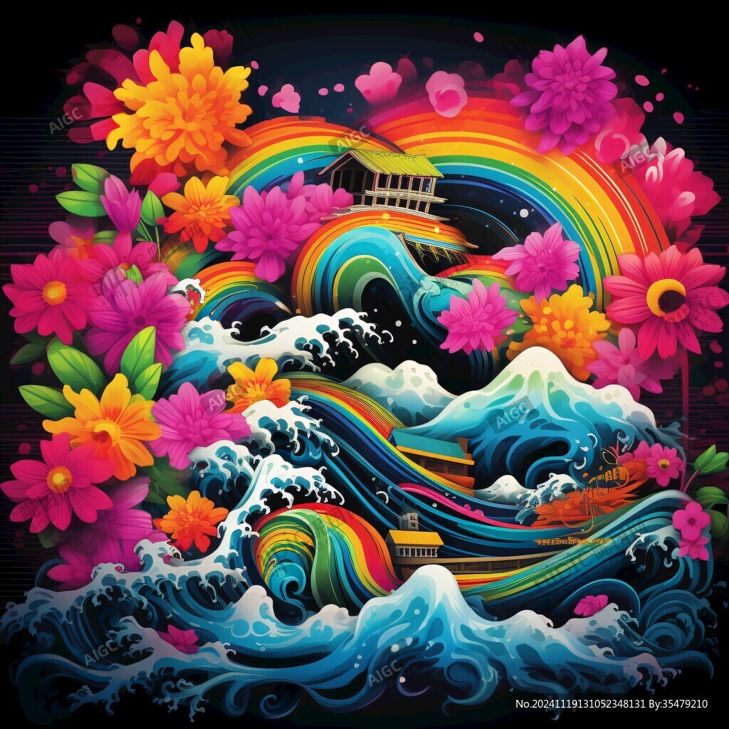 浪花彩虹