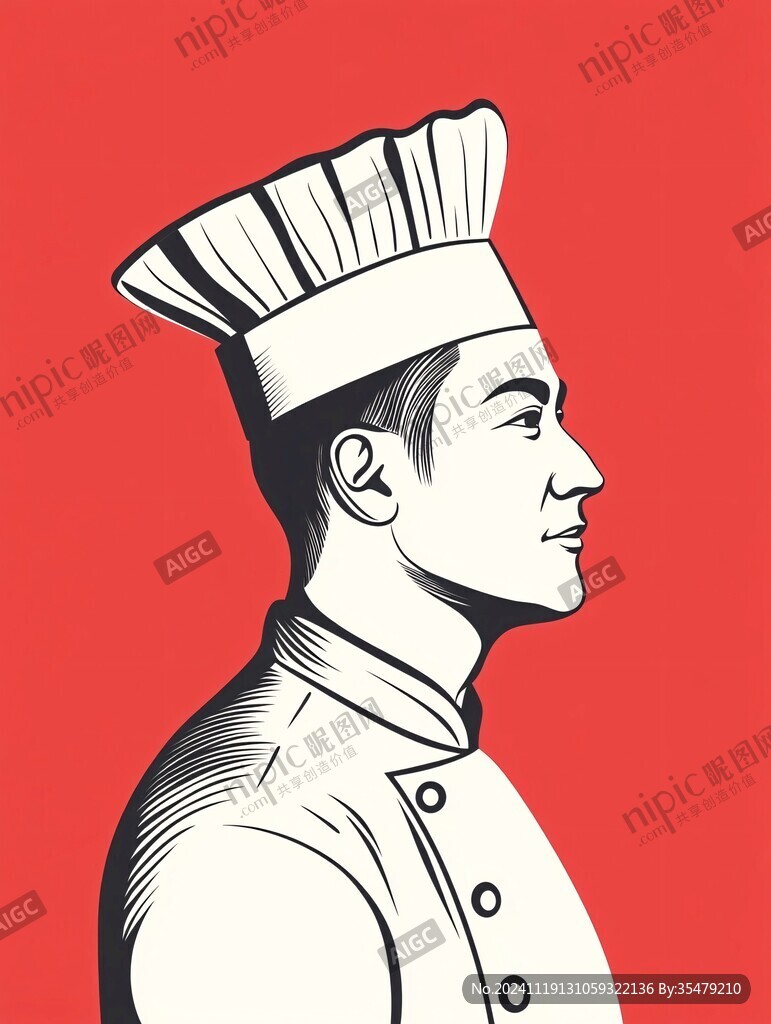 男厨师插画