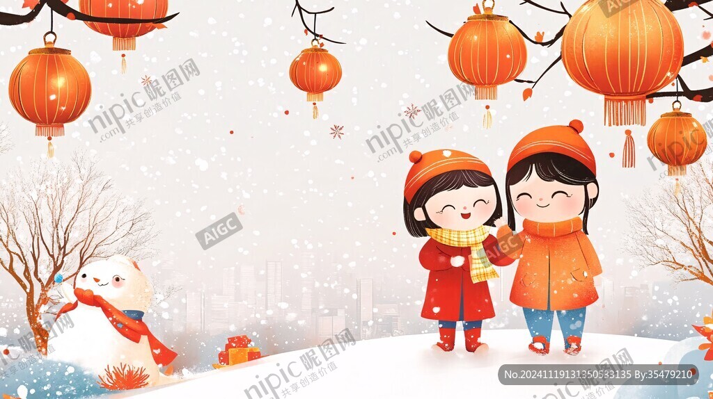 新年儿童插画