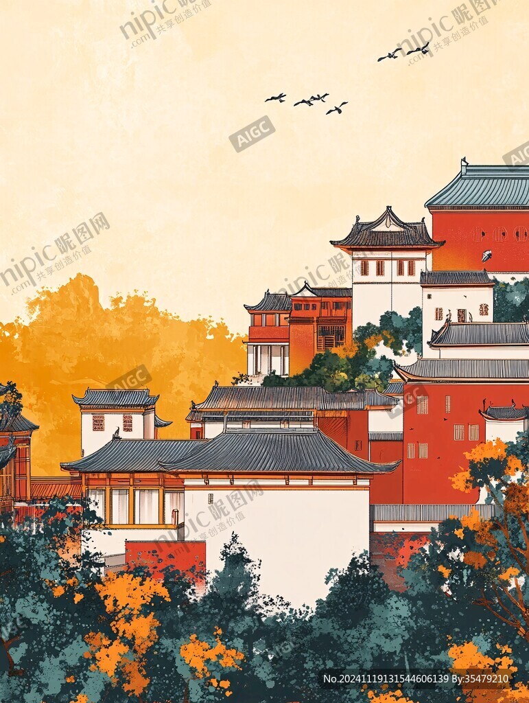 北宋古城插画