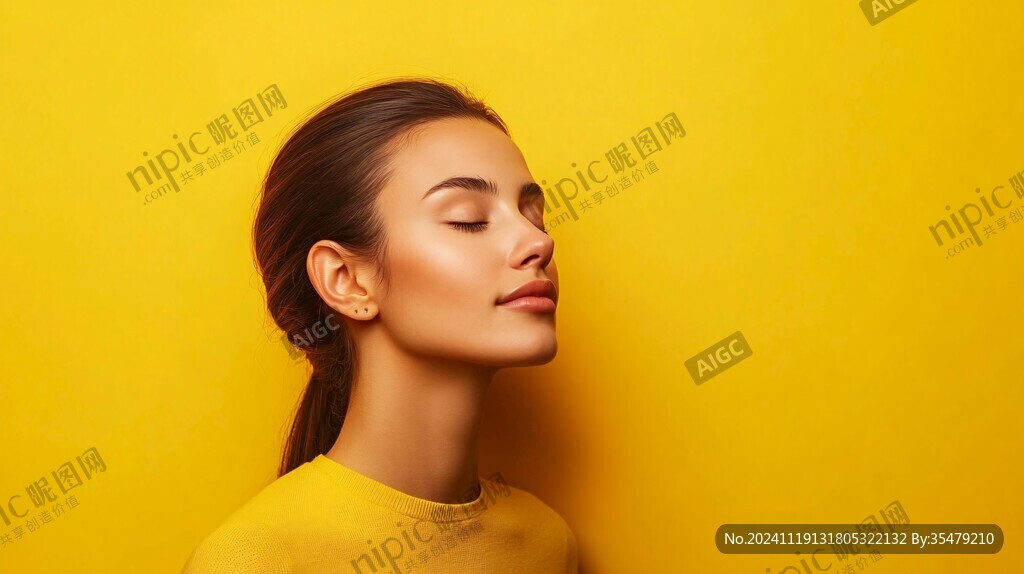 闭眼睛美女