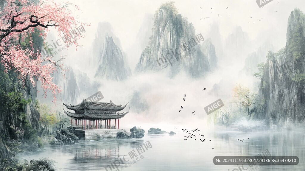 山水画合成图
