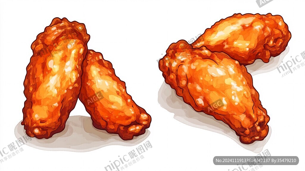 鸡翅插画