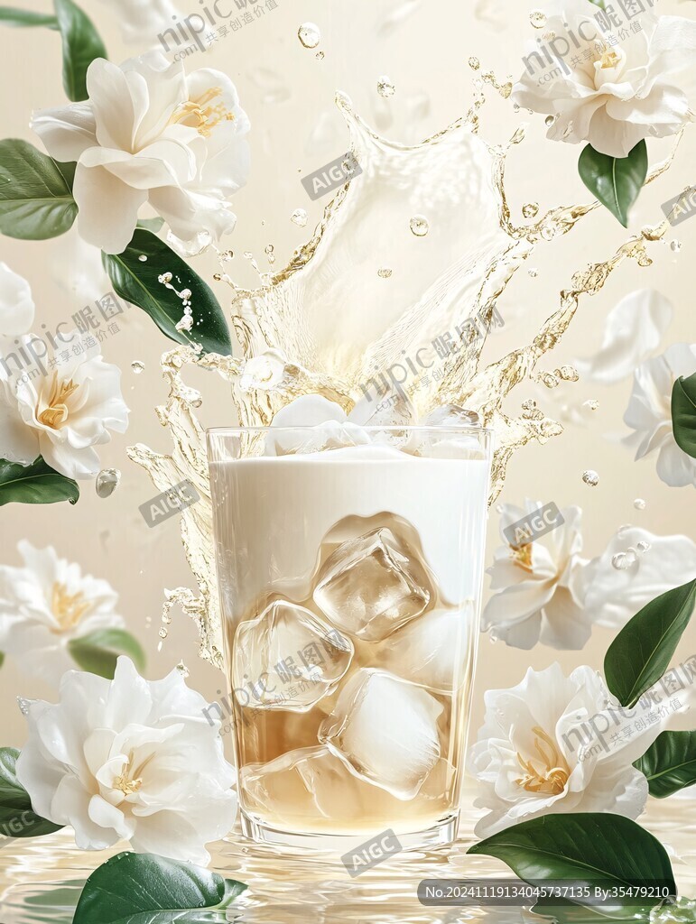 茉莉花茶插画