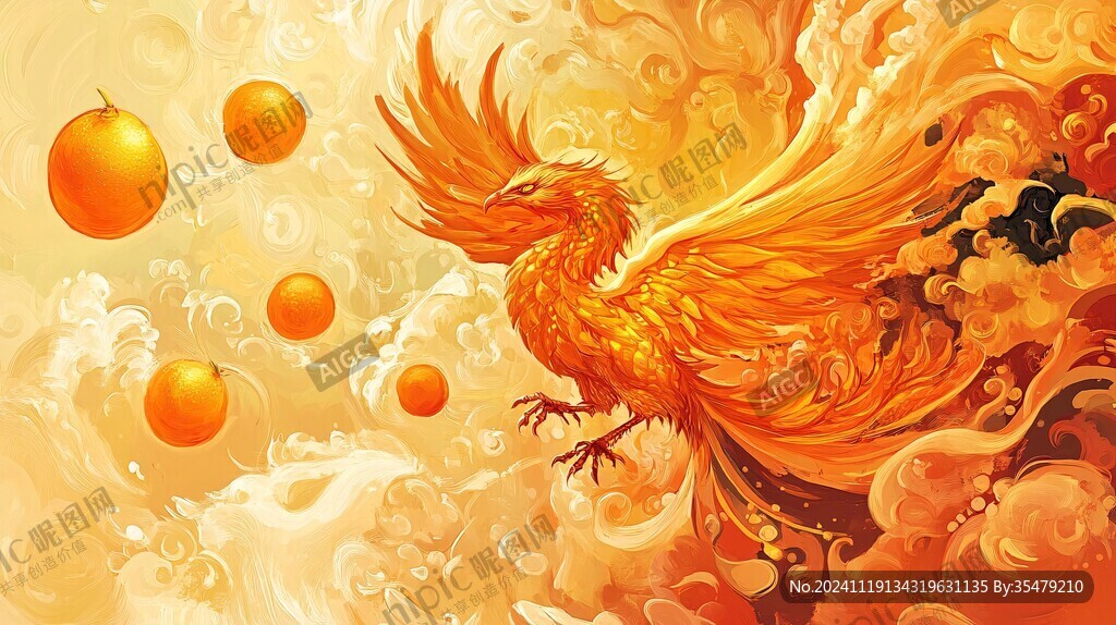 凤凰球插画