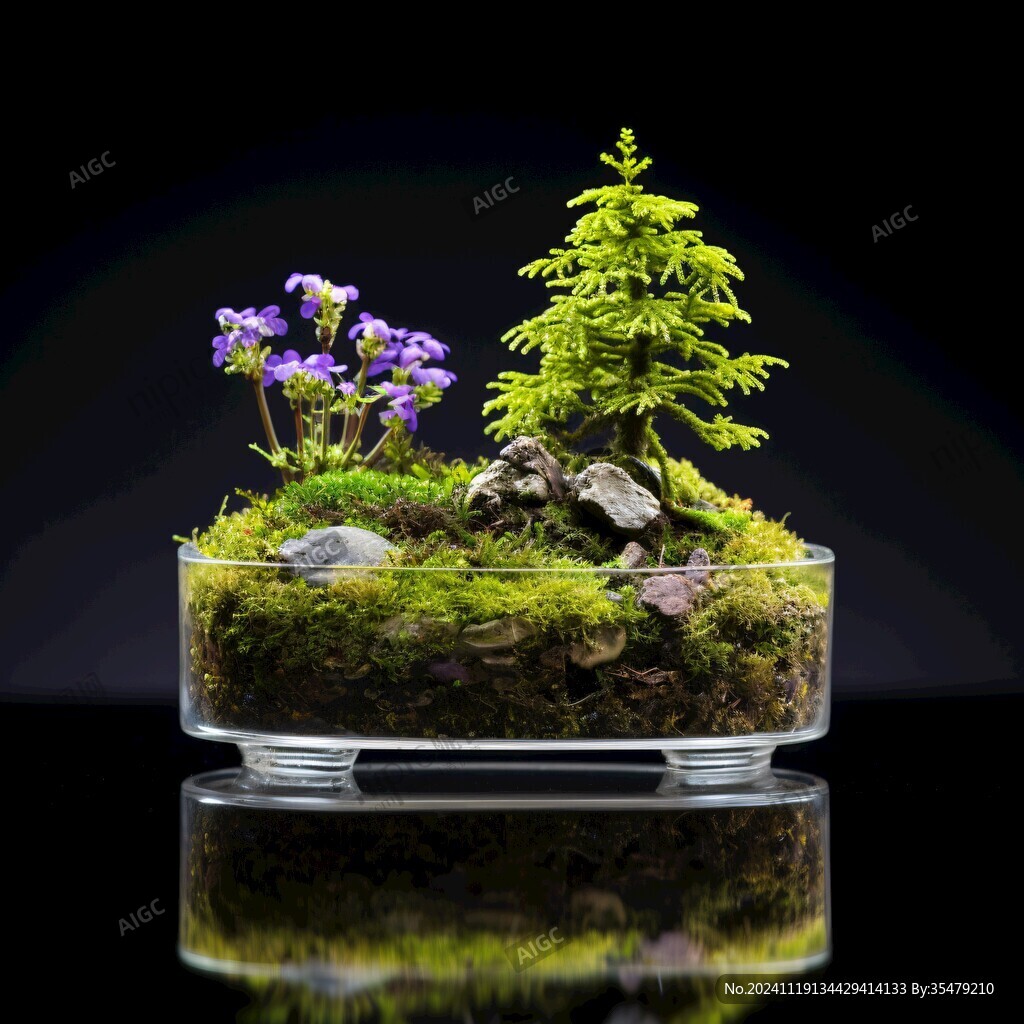 生态苔藓小野花