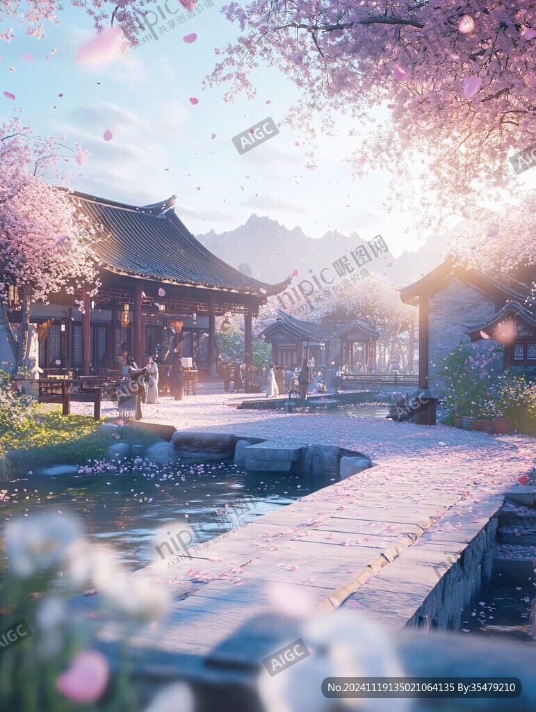古风场景春暖花开