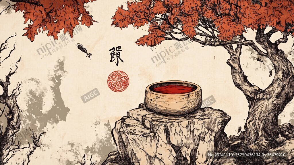 古树茶插画