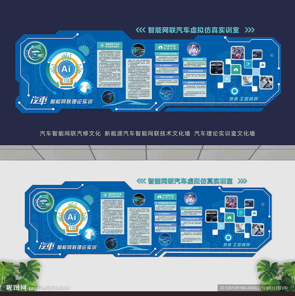 新能源汽车理论文化墙 智能网联