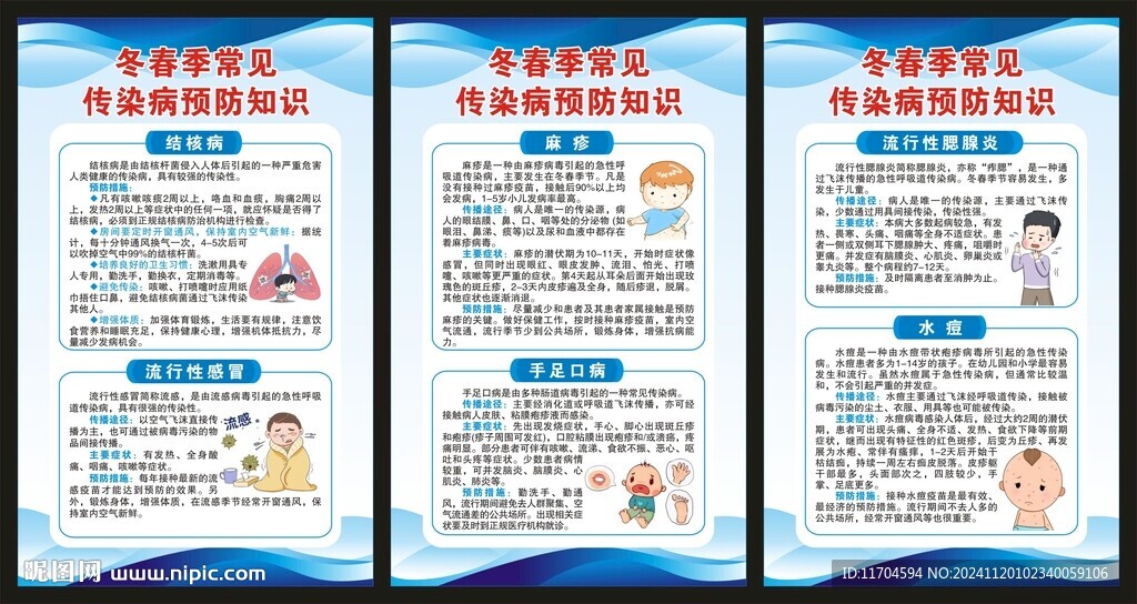 冬春季传染病预防知识展板