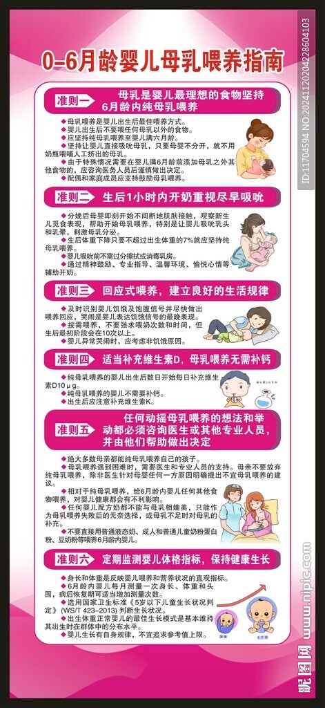 0至6月龄婴儿母乳喂养指南展架