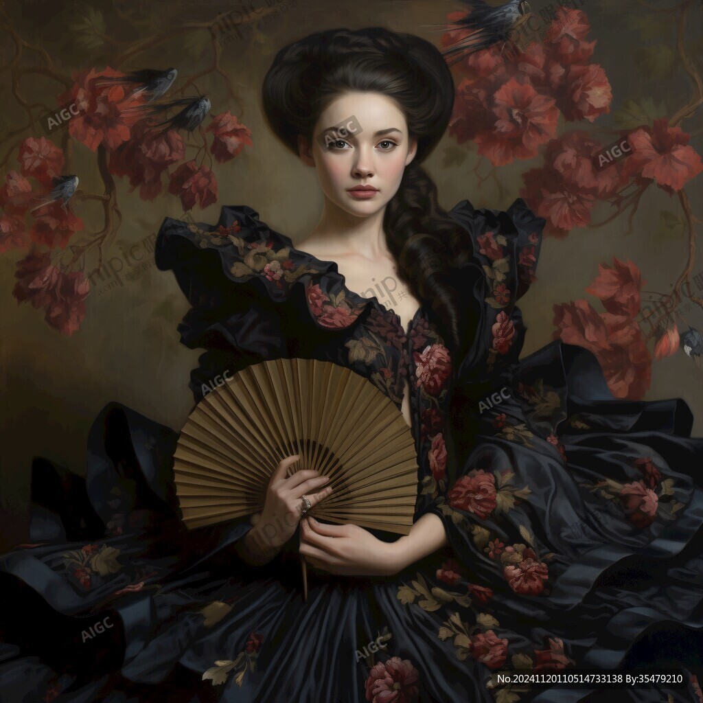 唯美人物油画