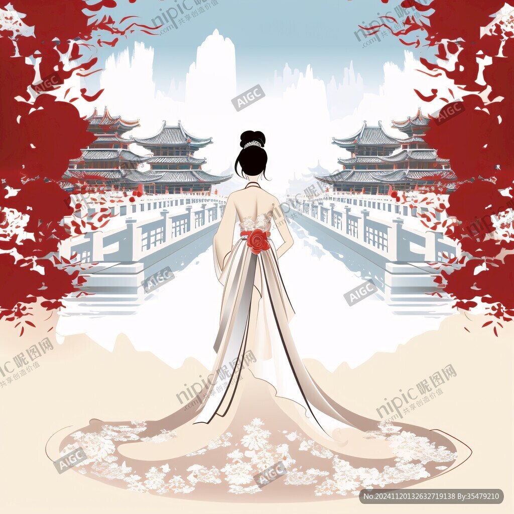 横店插画宣传背景素材