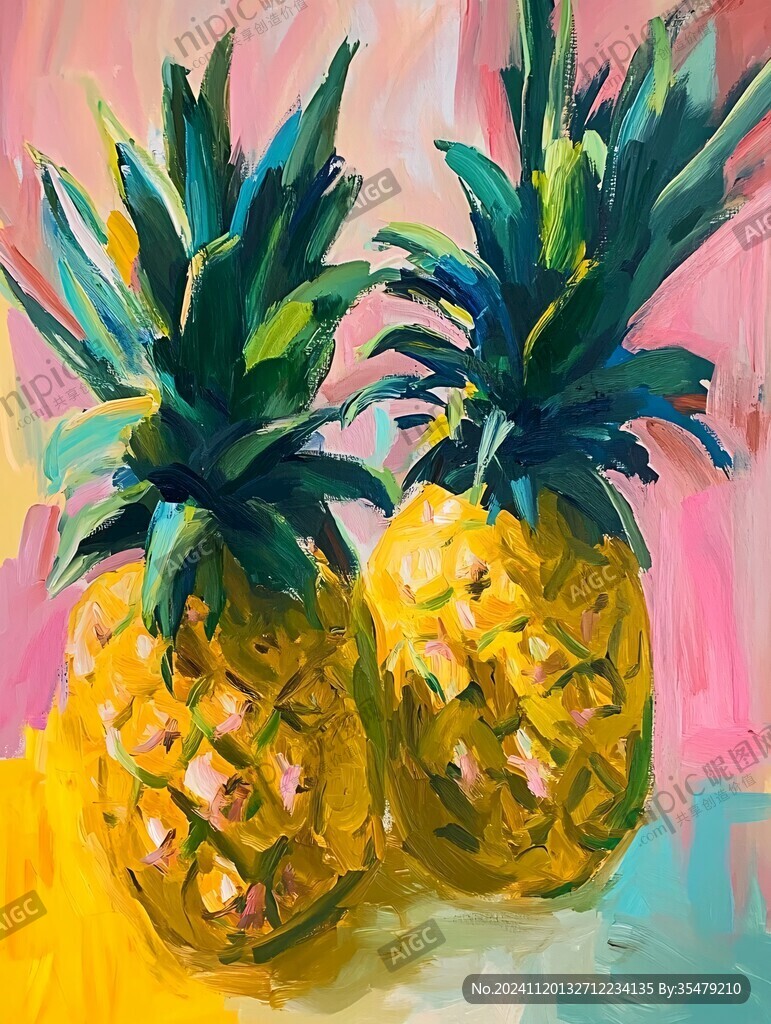 菠萝绘画