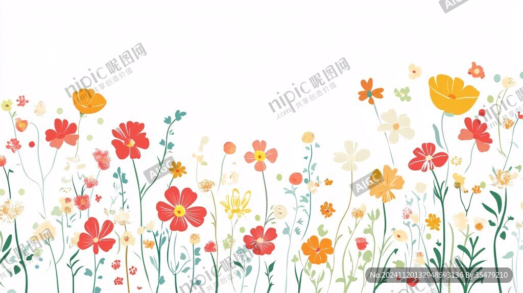 春季手绘小碎花