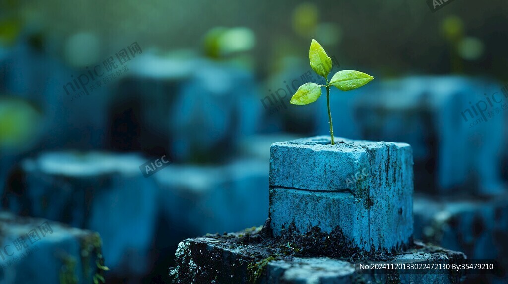 砖缝中长出的小苗
