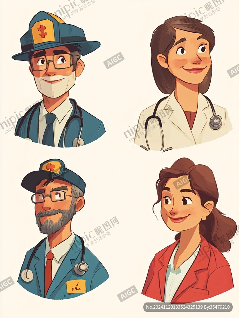 卡通医护人员头像