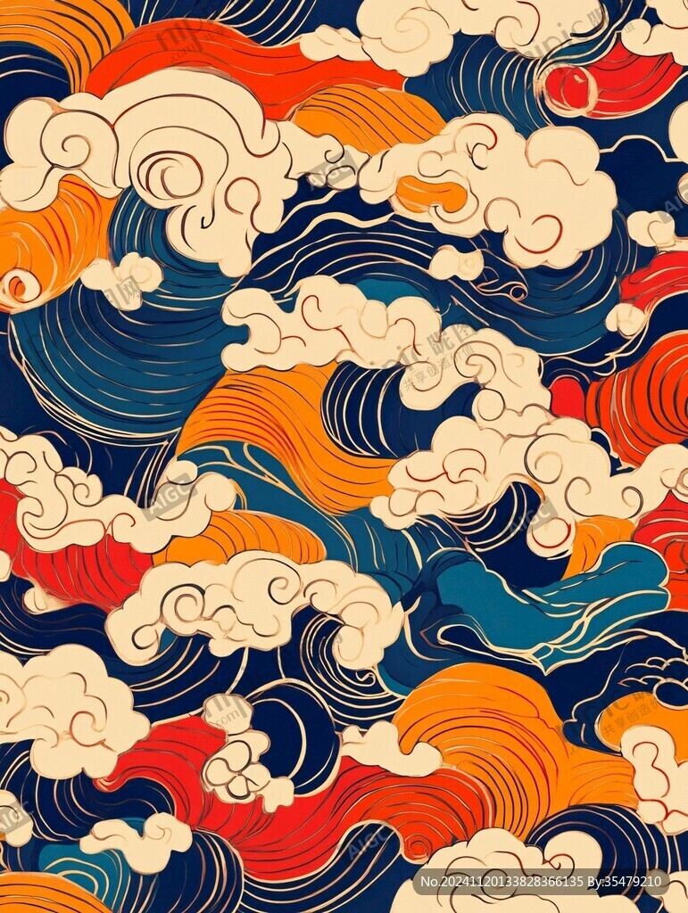 彩云海水纹