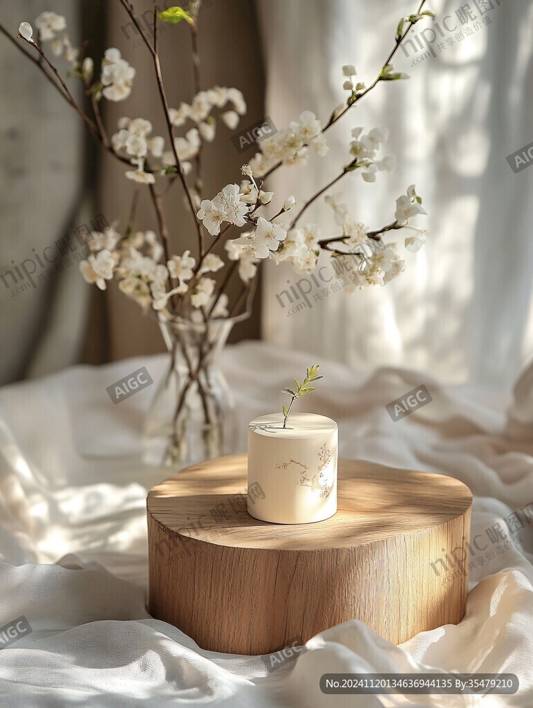 樱桃花光影
