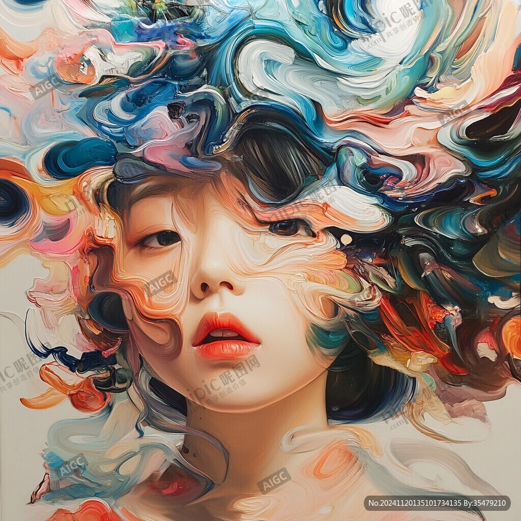 美女创意插画