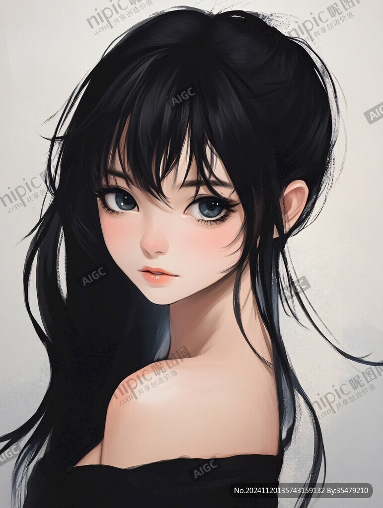 板绘少女插画
