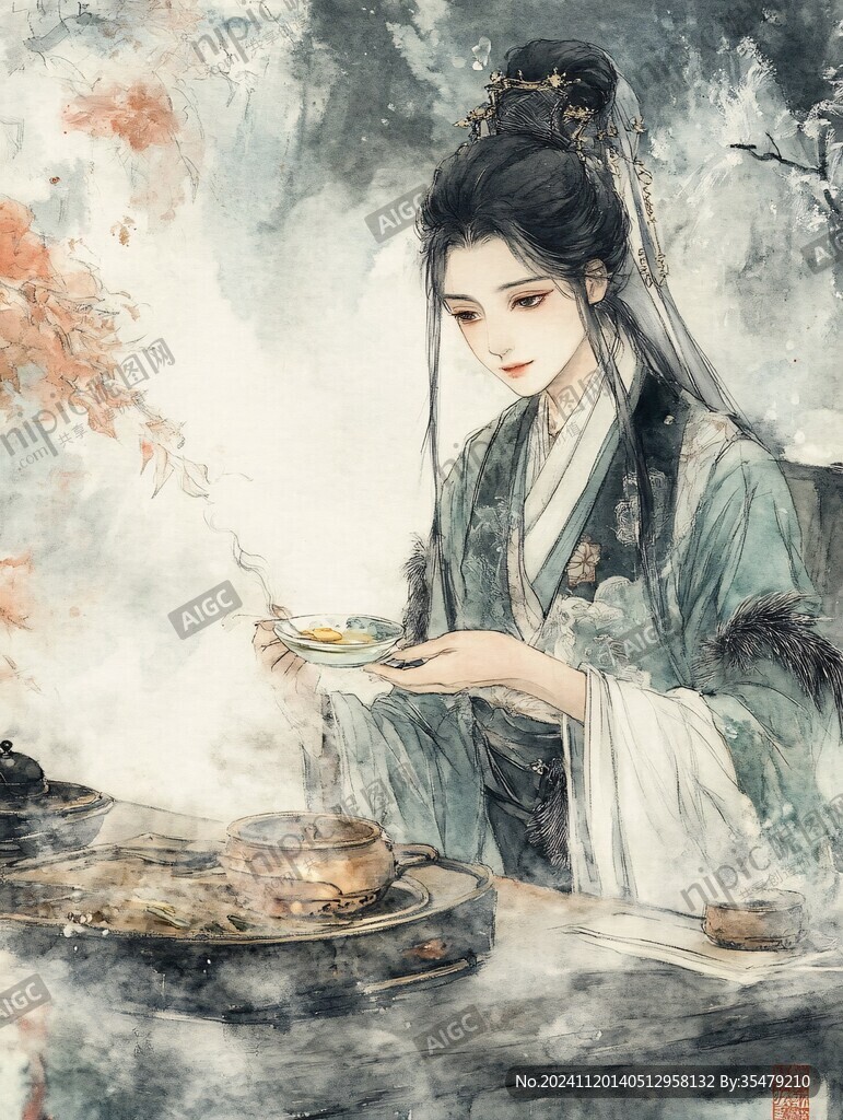 古风插画美女